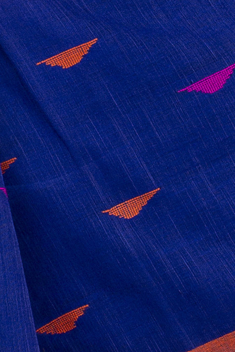 Blue Pure Cotton Clasic_Than Hand Loom Saree (803)